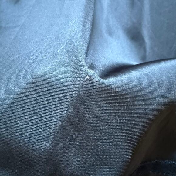 Vintage Lorraine Black Nylon Slip Skirt Lace Hem Made in USA Large - Picture 8 of 10